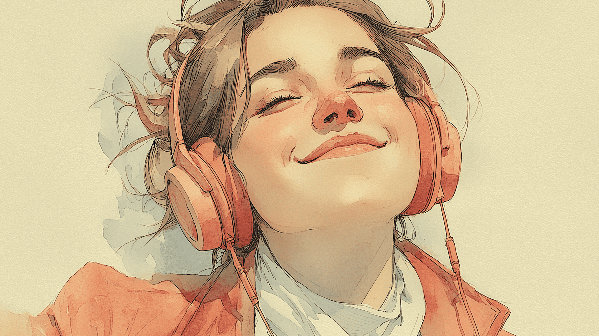 Person enjoying audio content with headphones